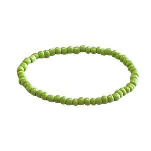 Handmade Lime Green Beaded Stretch Bracelet.